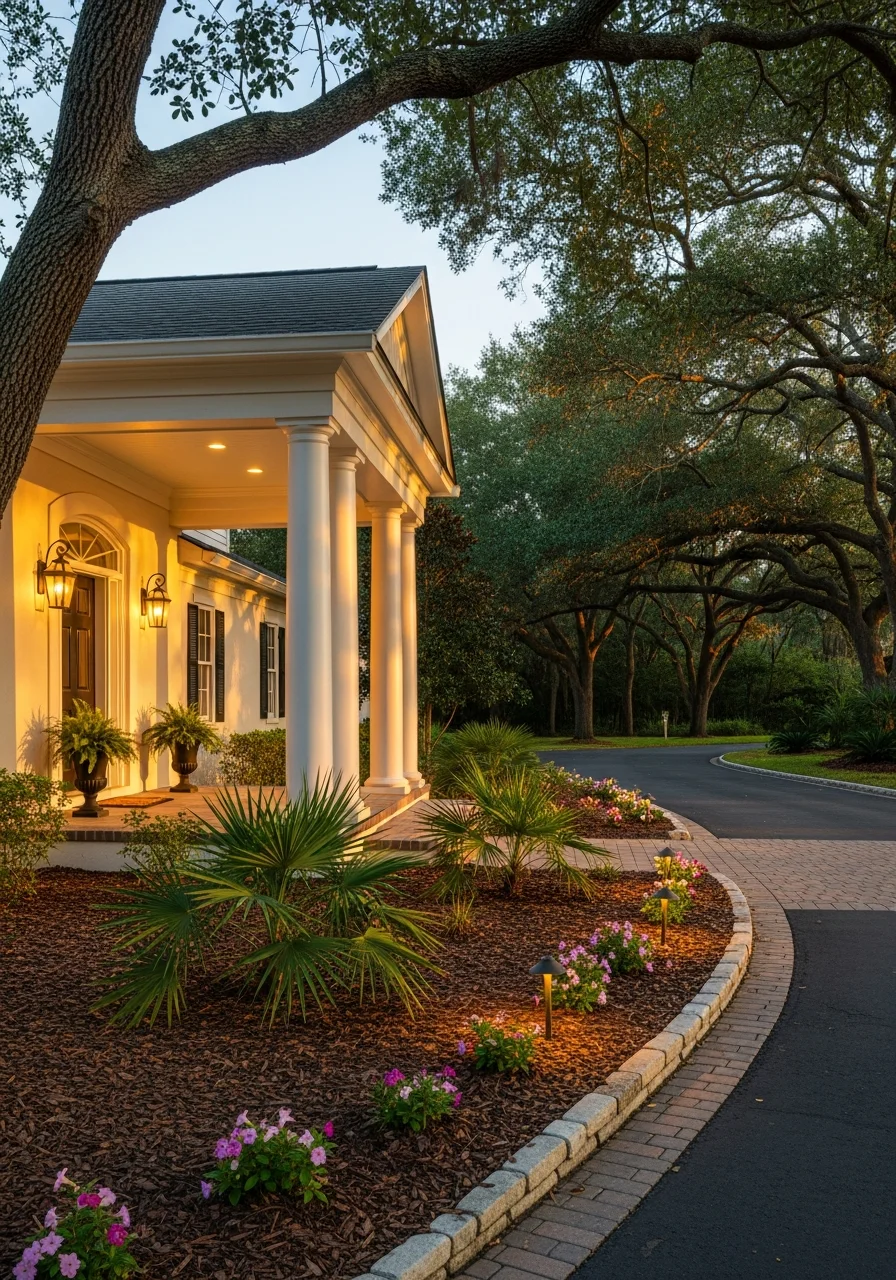 Front entrance of a Gainesville home with landscaping and welcoming porch area.